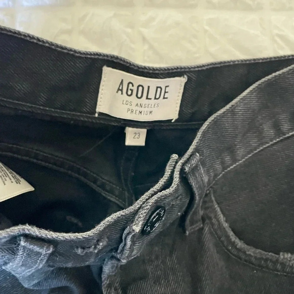 Agolde Dee ultra high rise denim in faded black - Picture 10 of 11